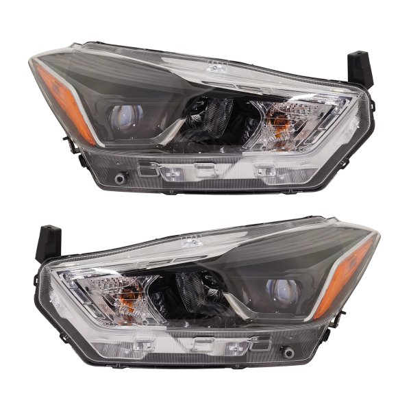 Headlight Assembly for Nissan Kicks 2018-2020, Right (Passenger) and Left (Driver), Halogen, SR Model Replacement Pair/Set
