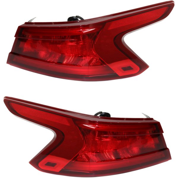 Tail Light Assembly Pair/Set for 2016-2018 Nissan Maxima, Outer, Halogen, Right (Passenger) and Left (Driver), Replacement