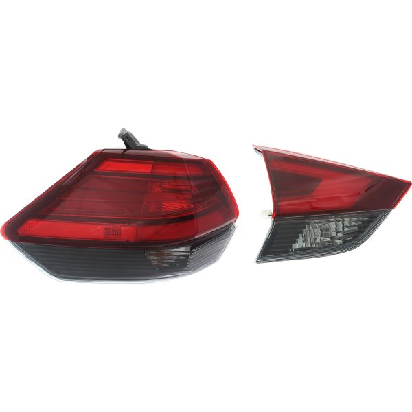 Tail Light Assembly Set for 2017 Nissan Rogue, Inner and Outer, Halogen, Left (Driver) Side Replacement