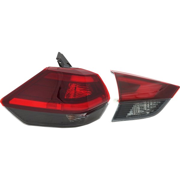 Tail Light Assembly Set for 2018-2020 Nissan Rogue, Inner and Outer, Halogen, Left (Driver) Side Replacement