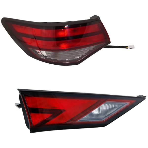 Tail Light Set for Nissan Sentra 2020-2023, Left (Driver) Side, Includes Inner and Outer Halogen Lights, Replacement
