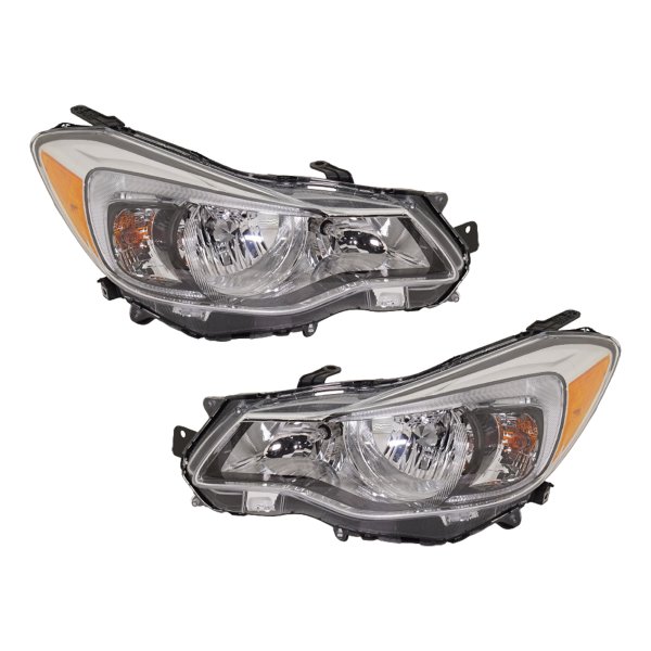 Headlight Assembly Pair/Set for Subaru Crosstrek 2016-2017, Right (Passenger) and Left (Driver), Halogen, Replacement