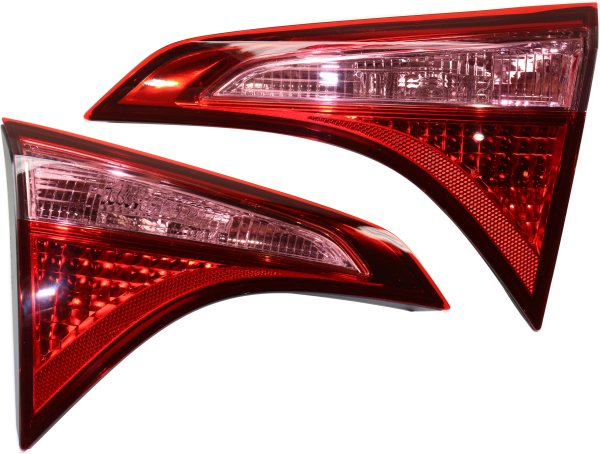 Inner Tail Light Assembly Pair/Set for 2017-2019 Toyota Corolla, Includes Right (Passenger) and Left (Driver) Bulb Type, Replacement