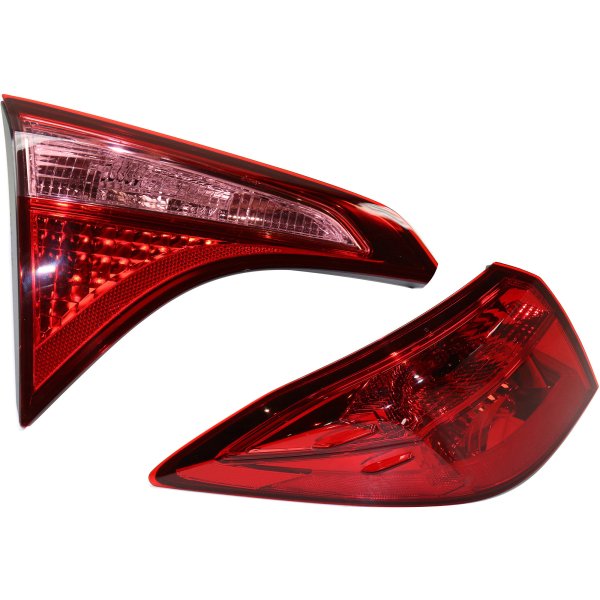 Tail Light Set for 2017-2019 Toyota Corolla, Left (Driver) Side, Inner and Outer, Halogen, Replacement