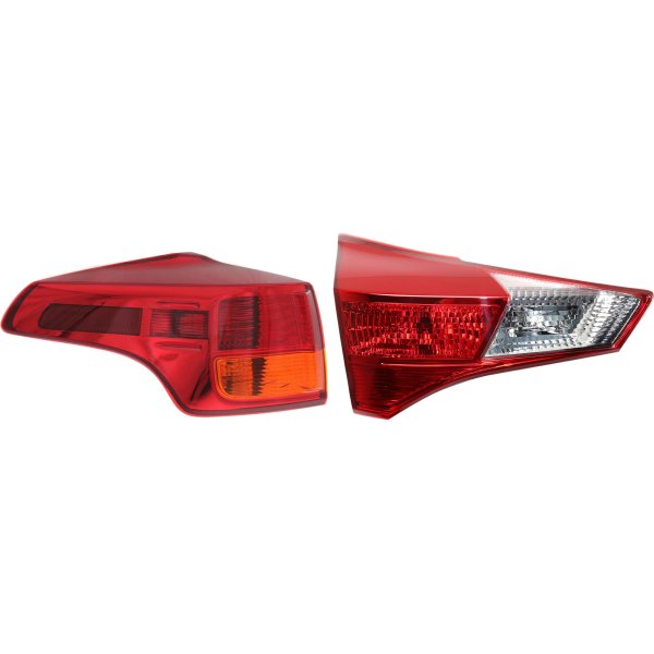 Tail Light Set for Toyota RAV4 2013-2015, Left (Driver) Inner and Outer, Halogen Replacement