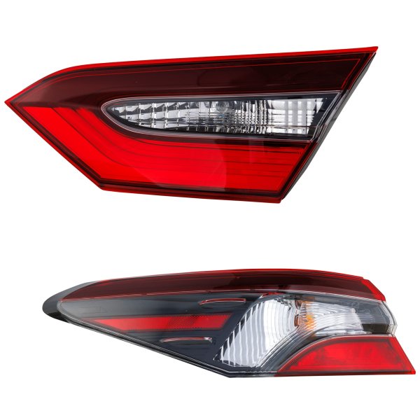Tail Light Set for 2021-2022 Toyota Camry, Left (Driver) Inner and Outer, Halogen Replacement