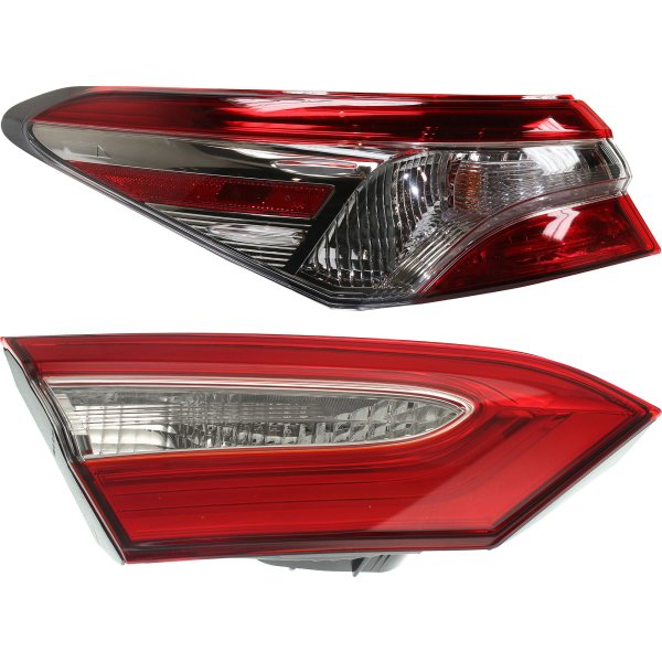 Tail Light Set for TOYOTA CAMRY 2018-2019, Left (Driver), Inner and Outer, Halogen, Replacement