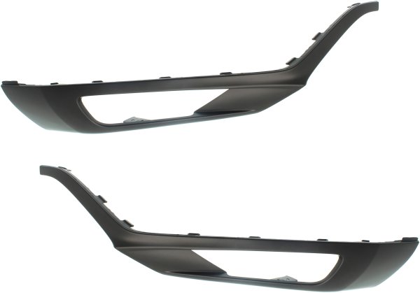 Front Bumper Molding Pair/Set for Volvo XC9 2016-2019, Right (Passenger) and Left (Driver) Outer, Black Replacement