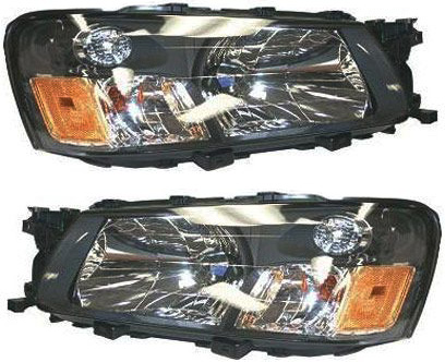 Headlight Assembly Pair/Set for Subaru Forester 2003-2004, Right (Passenger) and Left (Driver), Halogen, Replacement