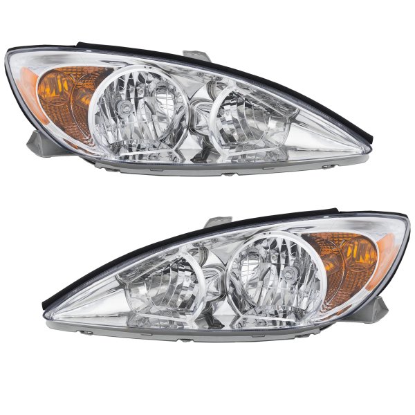 Headlight Assembly for 2002-2004 Toyota Camry LE/XLE Models, Right (Passenger) and Left (Driver), Halogen, Replacement Pair/Set