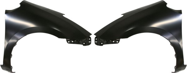 Front Fender Pair/Set for 2007-2009 Toyota Prius, Right (Passenger) and Left (Driver), Primed (Ready to Paint), USA Built Vehicle, Steel, with Moulding Hole, without Signal Light Hole, Replacement