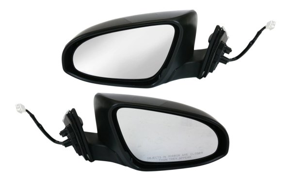 Power Mirror Pair/Set for 2012-2014 Toyota Camry, Right (Passenger) and Left (Driver), Manual Folding, Heated, Paintable, without Auto Dimming, Blind Spot Detection, Memory, and Signal Light Replacement