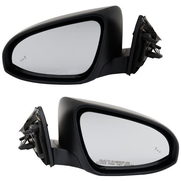 Mirror Pair/Set for Toyota Camry 2012-2014, Right (Passenger) and Left (Driver), Power Adjust, Manual Folding, Heated, Paintable, with Blind Spot Detection in Glass, without Auto Dimming, Memory, Signal Light Replacement