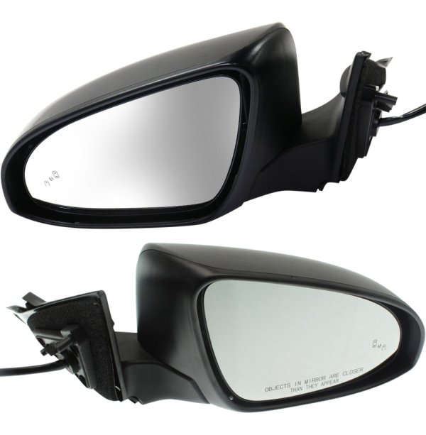 Mirror Pair/Set for 2015-2015 Toyota Camry, Right (Passenger) and Left (Driver), Power Adjustable, Manual Folding, Heated, Paintable, with Blind Spot Detection in Glass, without Auto Dimming, with Memory and Signal Light Replacement