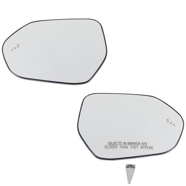 Pair/Set - Heated Mirror Glass for 2019-2021 Toyota Corolla/2018-2022 Camry, Right (Passenger) and Left (Driver), With BSD, Side Object Sensor, Japan/North America Built Vehicle Replacement