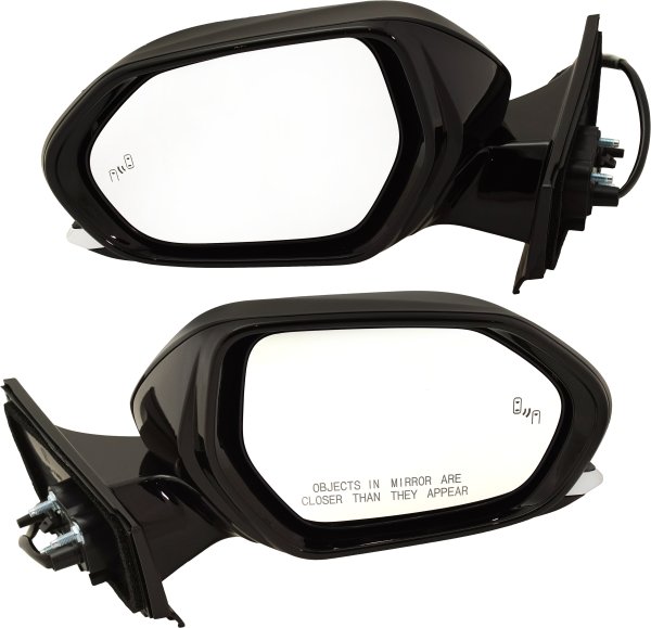 Mirror Pair/Set for Toyota Prius 2016-2020/Prius Prime 2017-2020, Right (Passenger) and Left (Driver), Power, Heated, Manual Folding, Paintable, w/ Blind Spot Detection, Replacement