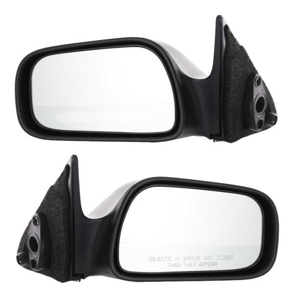 Mirror Pair/Set for 1992-1996 Toyota Camry, Right (Passenger) and Left (Driver), Manual Adjust, Non-Folding, Non-Heated, Paintable, Without Auto Dimming, BSD, Memory, or Signal Light Replacement