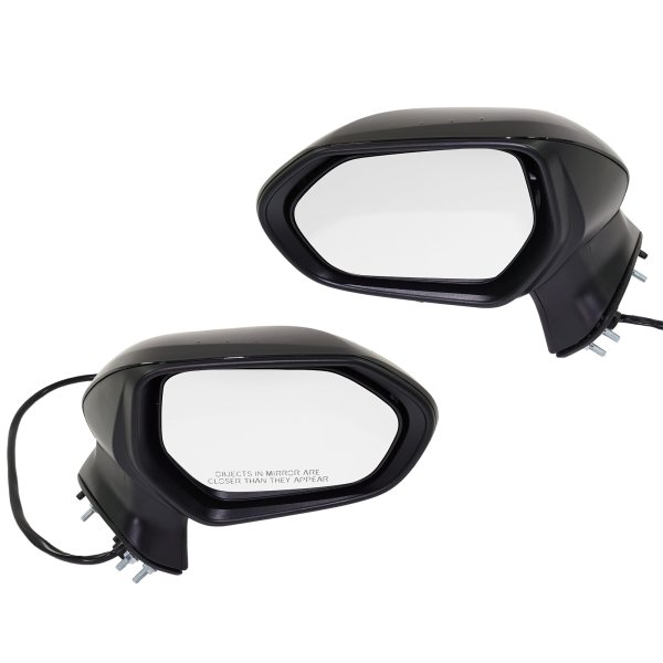 Mirror Pair/Set for Toyota Camry 2018-2022, Right (Passenger) and Left (Driver), Power, Manual Folding, Heated, Without Auto-Dimming, Without Blind Spot Feature, In-Housing Signal Light, Without Memory, Non-Towing, Paintable Replacement.