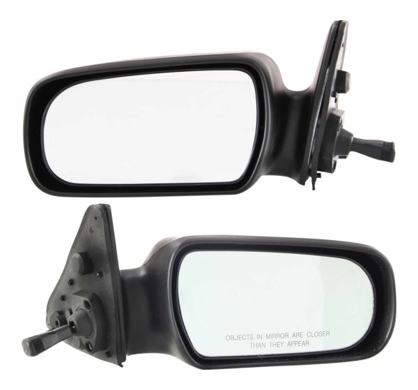 Manual Adjust Mirror Pair/Set for Toyota Camry 1987-1991, Right (Passenger) and Left (Driver), Non-Folding, Non-Heated, Paintable, Without Auto Dimming, Blind Spot Detection, Memory, Signal Light Replacement