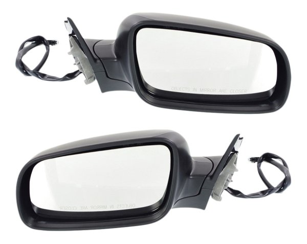 Mirror Pair/Set for 2001-2005 Volkswagen Passat, Right (Passenger) and Left (Driver), Power Operated, Manual Folding, Heated, Paintable, without Signal Light, Replacement
