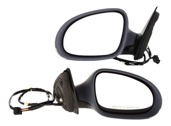 Mirror Pair/Set for 2006-2010 Volkswagen Passat, Right (Passenger) and Left (Driver), Power, Manual Folding, Heated, Paintable, with Signal Light, without Memory and Puddle Light Replacement