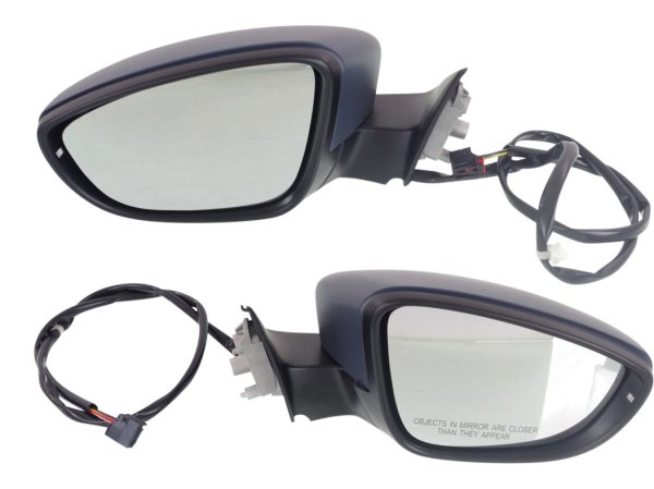 Mirror Pair/Set for Volkswagen Passat 12-12 (2012) Right (Passenger) and Left (Driver), Power Adjustable, Manual Folding, Heated, Paintable, with Signal Light, without Memory, To April 2, 2012, Replacement