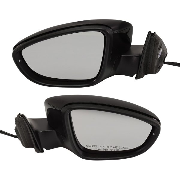 Mirror Pair/Set for 2016-2022 Volkswagen Passat, Right (Passenger) and Left (Driver), Power Adjust, Manual Folding, Heated, Paintable, with Signal Light, without Blind Spot Detection, Replacement