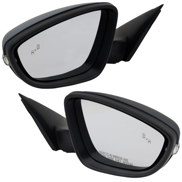 Mirror Pair/Set for Volkswagen Passat 2016-2020, Right (Passenger) and Left (Driver), Power, Manual Folding, Heated, Paintable, with Signal Light, Blind Spot Detection, Memory, Side Object Sensor, without Auto Dimming Replacement