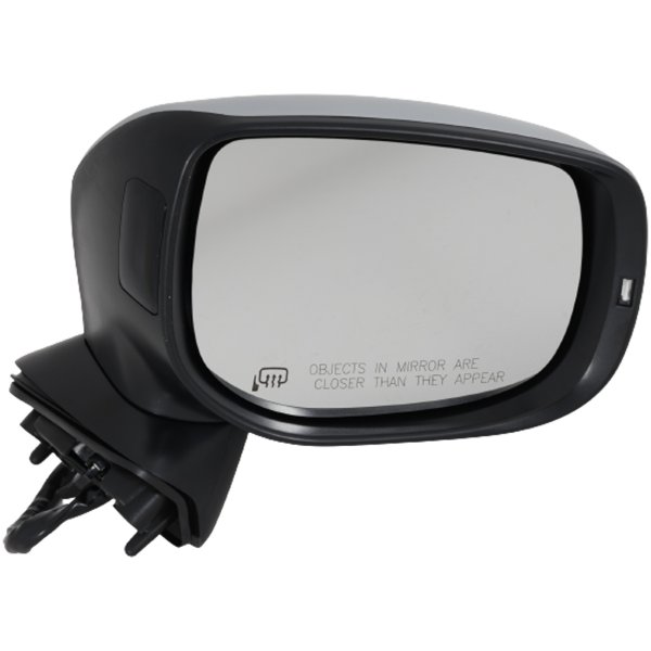 Power Mirror for Subaru Forester 2019-2020, Right (Passenger), Manual Folding, Heated, Chrome, with Blind Spot Light in Housing, Lower and Upper Memory, w/ Signal Light, Replacement