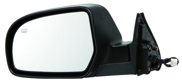 Left (Driver) Power Heated Side View Mirror Assembly for 2012 - 2014 Subaru Outback, w/Cover; Textured Black,  91036AJ15B-PFM, to 8-13; Replacement