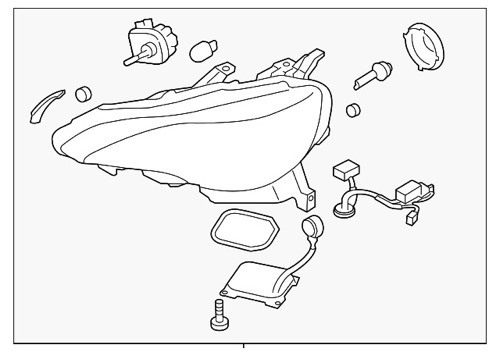 2013 - 2016 Subaru BRZ Front Headlight Assembly Replacement Housing / Lens / Cover - Right (Passenger) Side