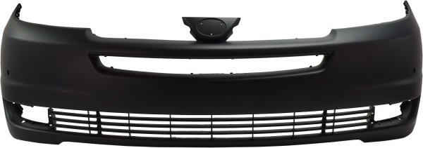 Front Bumper Cover for 2004-2005 Toyota Sienna, Primed (Ready to Paint), with Park Assist Sensor Holes, without Radar Cruise Control, Replacement