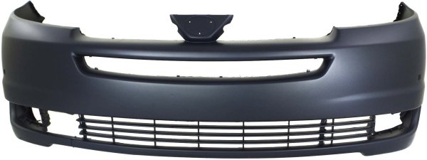 Front Bumper Cover for Toyota Sienna 2004-2005, Primed (Ready to Paint), with Parking Assist Sensor Holes, with Radar Cruise Control, Replacement