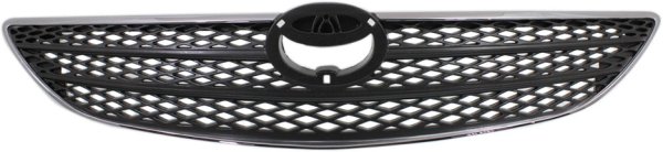 Grille for 2002-2004 Toyota Camry SE Model, Chrome Shell, Painted Silver Insert, Without Action Package, Replacement