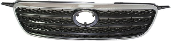 Grille for Toyota Corolla 2005-2008, Chrome Shell with Painted Dark Gray Insert, Replacement