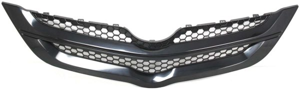 Plastic Grille for Toyota Yaris Sedan 2007-2008, Textured Black Shell and Insert, Replacement
