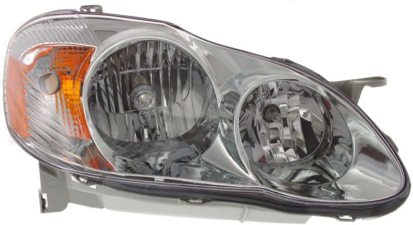 Headlight Assembly for Toyota Corolla 2003-2004, S Model, Right (Passenger) Side, Halogen, Replacement