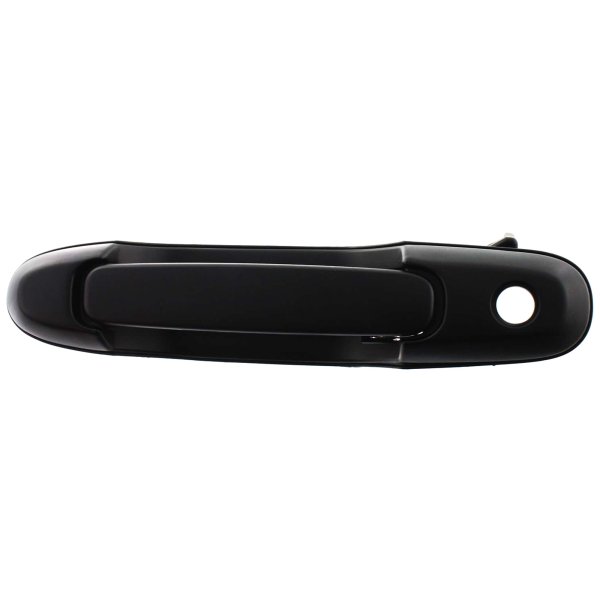 Front Exterior Door Handle Assembly for Toyota Sienna 1998-2003, Left (Driver), Smooth Black Plastic with Keyhole, Replacement