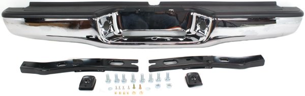 Step Bumper with Face Bar and Pad for TOYOTA TACOMA 1995-2004, Chrome, Fleetside, All Cab Types, w/ Pad Provision, w/ Mounting Bracket, Replacement