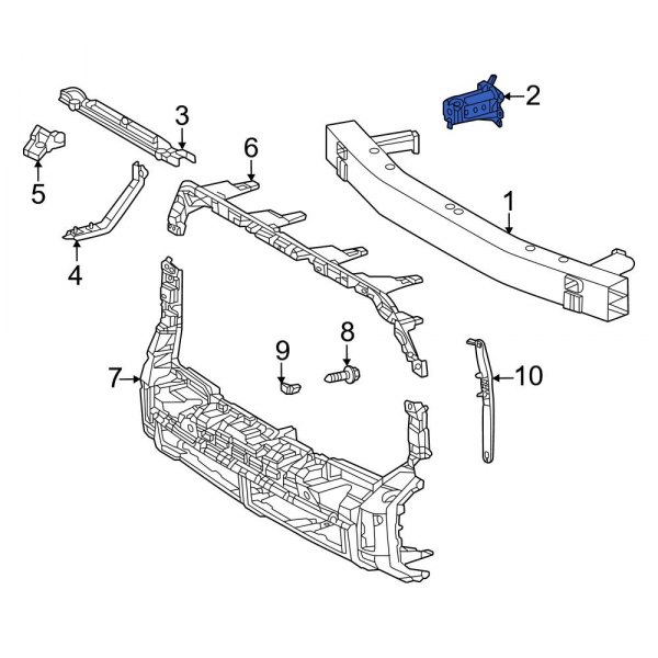 2022 - 2025 Toyota Sequoia Front Bumper Bracket (Left / Driver Side)