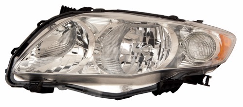 Left (Driver) Headlight Lens/Housing for 2009 - 2010 Toyota Corolla, Front Assembly Replacement Housing/Lens/Cover, Japan Built,  8117012C20, Replacement
