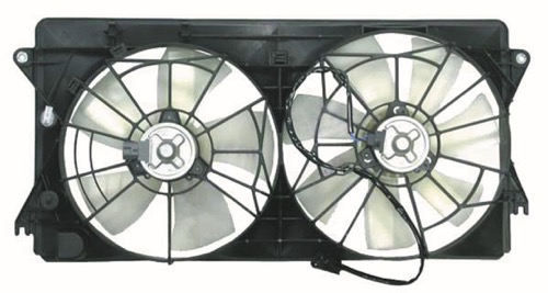 Radiator Cooling Fan Assembly for 2000 - 2005 Toyota MR2 Spyder with Motor, Blade, Shroud Dual Fan, OEM 1671122060-PFM Replacement
