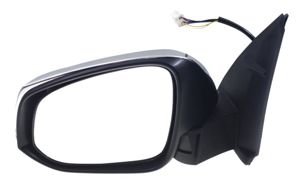 Power Mirror for Toyota Tacoma 2016-2023, Left (Driver) Side, Manual Folding, Heated, Chrome, with Signal Light, without Blind Spot Detection, Replacement