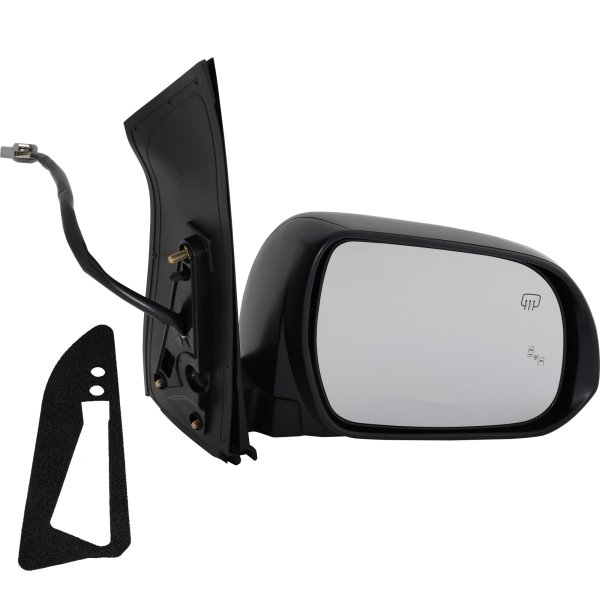 Power Mirror for Toyota Sienna 2015-2017, Right (Passenger), Manual Folding, Heated, Paintable, with Blind Spot Detection, Memory, Side Object Sensor, and Signal Light, without Auto Dimming, Replacement