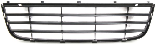 Front Bumper Grille for Volkswagen Jetta 2005-2010, Center Position, Textured Black, Without Chrome Moulding, Replacement