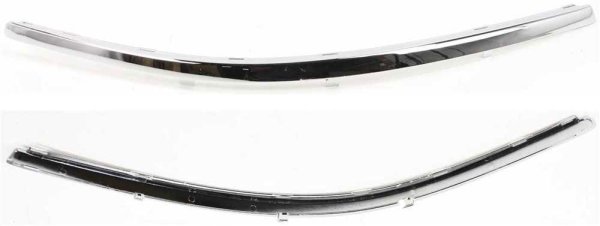Front Bumper Molding for Volkswagen Passat 2001-2005, Right (Passenger) Side, Upper, Chrome, New Body Style, Plastic, Replacement