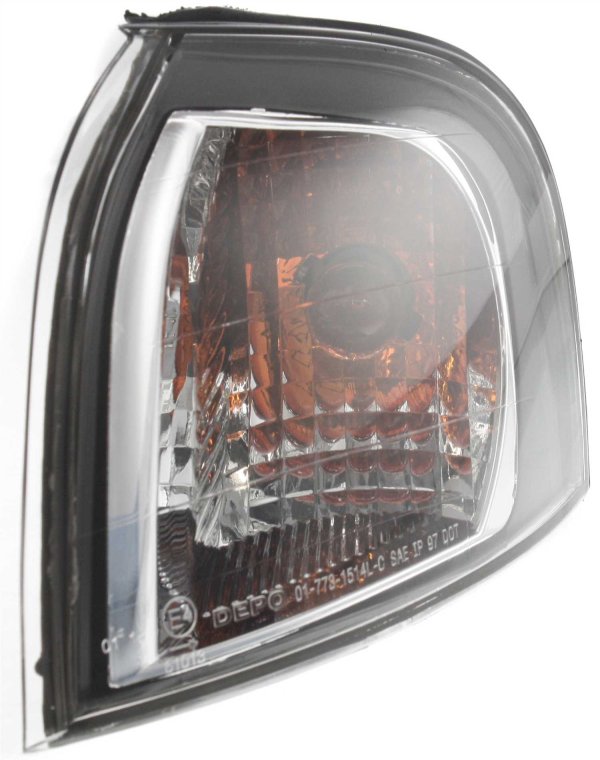 Corner Light Assembly for Volvo S80 1999-2003, Left (Driver), Park/Signal Light, Black, Halogen Headlamp Type, Replacement