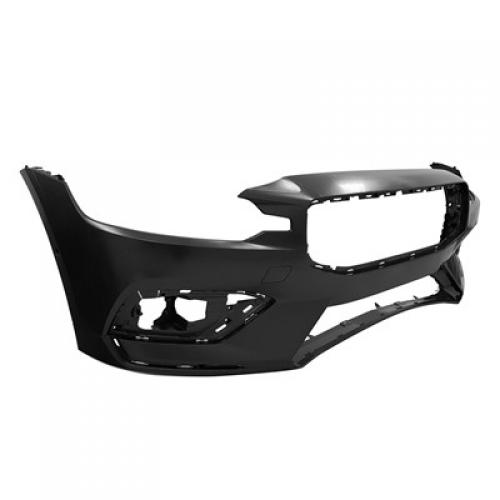 Front Bumper Cover for Volvo S60/V60 2019-2021, Primed (Ready to Paint), Without Headlight Washer Holes, with Parallel Park Assist Sensor Holes, Excluding R-Design Model, Replacement