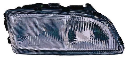 Right (Passenger) Headlight Assembly for 1998 - 2002 Volvo V70, Front Replacement Housing / Lens / Cover with Leveling; Composite;  9483193, Replacement