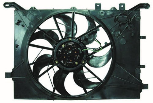 Radiator Cooling Fan Assembly for 1999 - 2000 Volvo S80 Engine, Includes Motor, Blade, Shroud up to CH# 116810, OEM Part: 8649821, Replacement